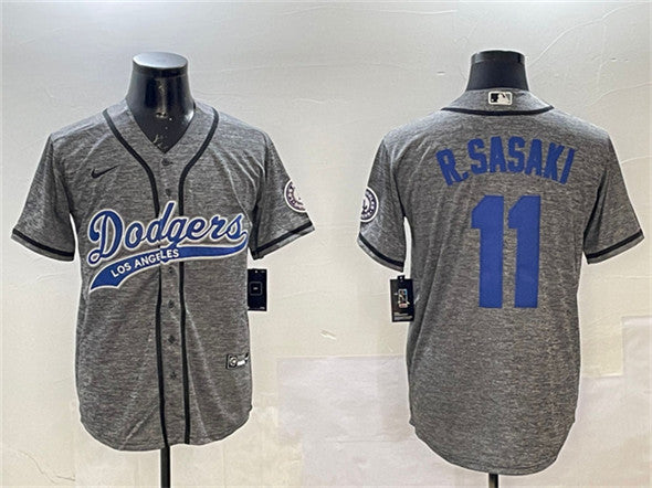 Roki Sasaki Los Angeles Dodgers gray jersey