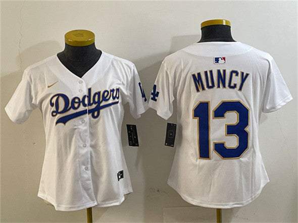 Max Muncy Los Angeles Dodgers white-gold jersey
