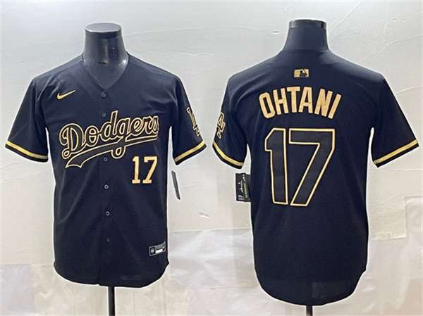 Shohei Ohtani Los Angeles Dodgers black-gold jersey