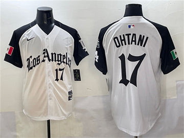 Shohei Ohtani Los Angeles Dodgers white-black jersey