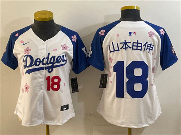 Yoshinobu Yamamoto Los Angeles Dodgers white-royal jersey
