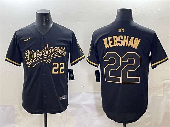Clayton Kershaw Los Angeles Dodgers black-gold jersey