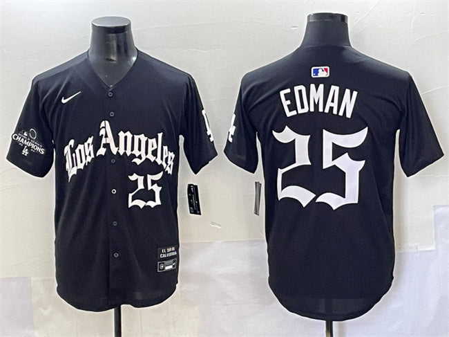 Tommy Edman Los Angeles Dodgers black jersey