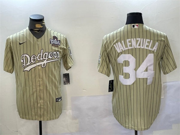 Fernando Valenzuela Los Angeles Dodgers cream jersey