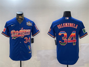 Fernando Valenzuela Los Angeles Dodgers royal jersey