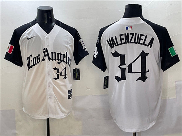 Fernando Valenzuela Los Angeles Dodgers white-black jersey