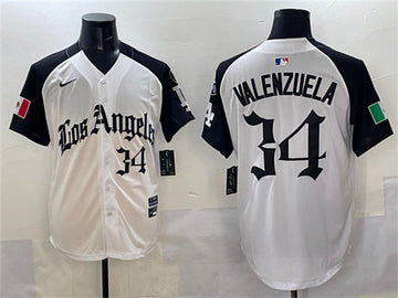 Fernando Valenzuela Los Angeles Dodgers white-black jersey