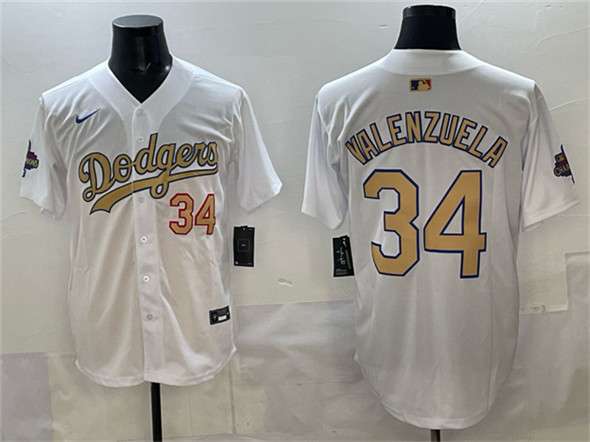Toro Valenzuela Los Angeles Dodgers white Gold Collection jersey