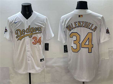 Toro Valenzuela Los Angeles Dodgers white Gold Collection jersey