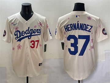 Teoscar Hernandez Los Angeles Dodgers cream jersey