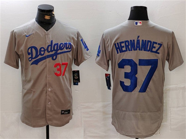 Teoscar Hernandez Los Angeles Dodgers gray jersey