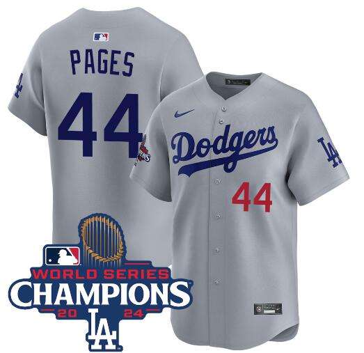 Andy Pages Los Angeles Dodgers gray jersey