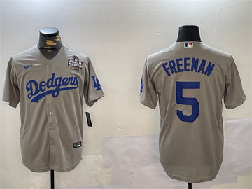 Freddie Freeman Los Angeles Dodgers gray jersey