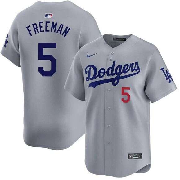Freddie Freeman Los Angeles Dodgers gray jersey