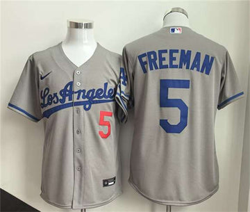 Freddie Freeman Los Angeles Dodgers gray jersey