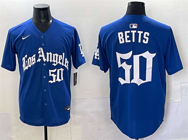Mookie Betts Los Angeles Dodgers blue jersey