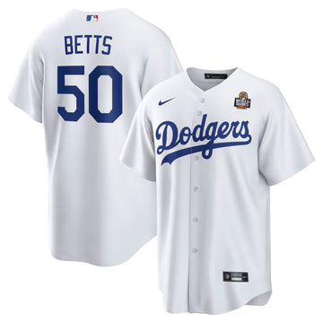 Mookie Betts Los Angeles Dodgers white jersey