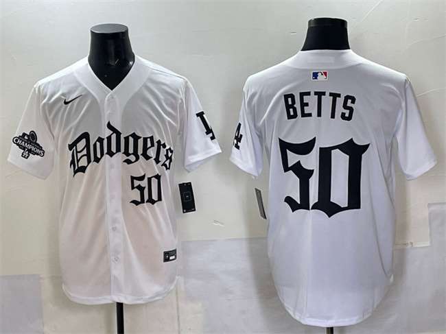 Mookie Betts Los Angeles Dodgers white jersey