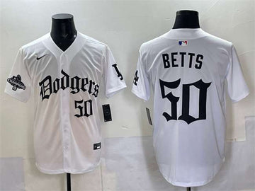 Mookie Betts Los Angeles Dodgers white jersey