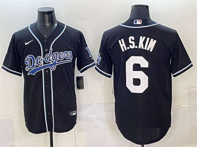 H.S.Kim Los Angeles Dodgers black jersey