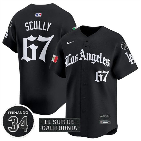 Vin Scully Los Angeles Dodgers black jersey