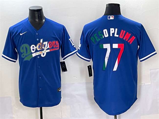 Peso Pluma Los Angeles Dodgers blue jersey