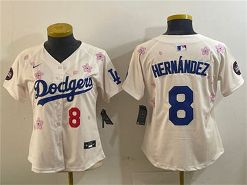 Enrique Hernandez Los Angeles Dodgers cream jersey