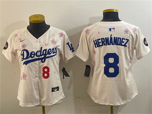 Enrique Hernandez Los Angeles Dodgers cream jersey