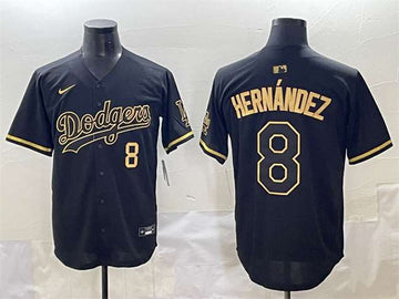 Enrique Hernandez Los Angeles Dodgers black-gold jersey