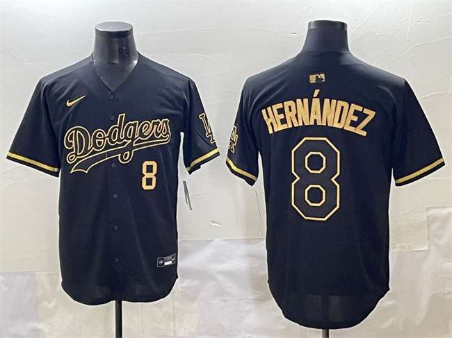 Enrique Hernandez Los Angeles Dodgers black-gold jersey