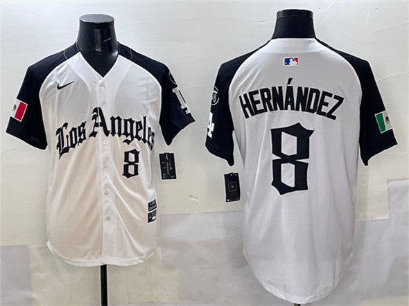 Enrique Hernandez Los Angeles Dodgers white-black jersey