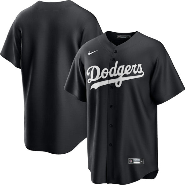 Custom Los Angeles Dodgers black Lights Out jersey