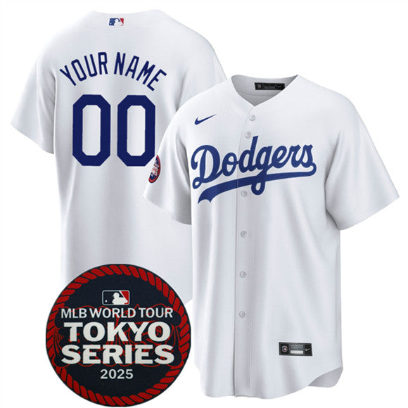 Custom Los Angeles Dodgers white Home jersey