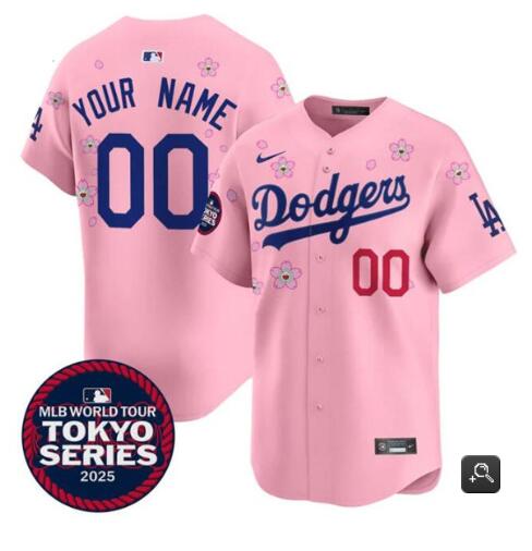 Custom Los Angeles Dodgers pink jersey