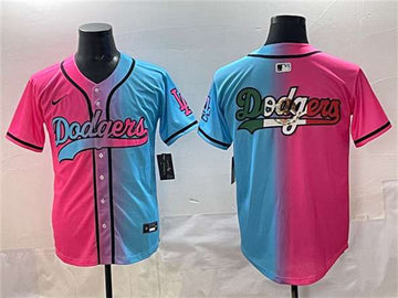 Team Big Logo Los Angeles Dodgers pink-blue jersey