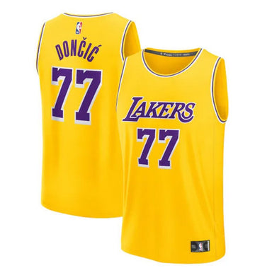 Luka Doncic Los Angeles Lakers yellow jersey