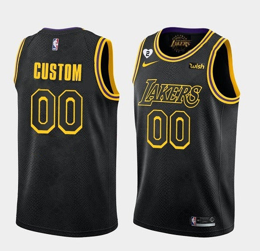Custom Los Angeles Lakers black jersey