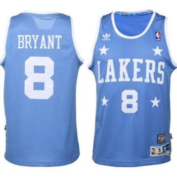 Custom Los Angeles Lakers blue Throwback jersey