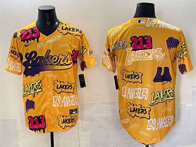 Team Big Logo Los Angeles Lakers yellow Limited jersey
