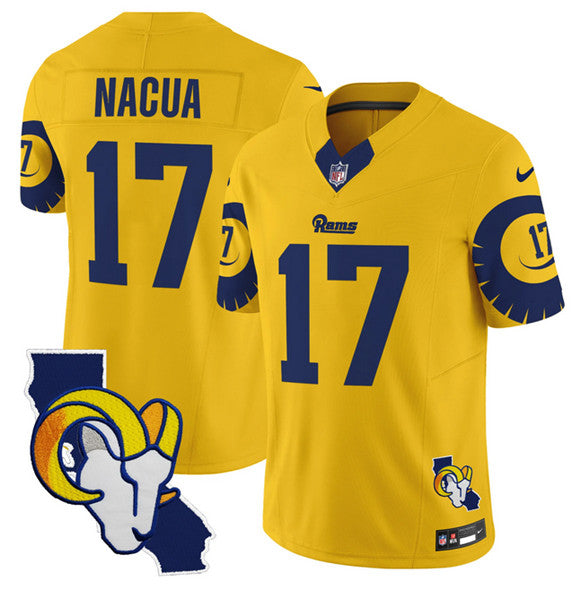 Puka Nacua Los Angeles Rams gold jersey