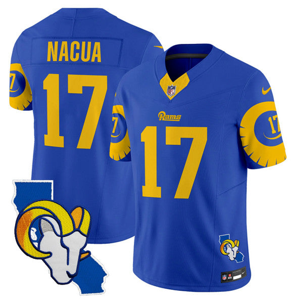 Puka Nacua Los Angeles Rams royal jersey