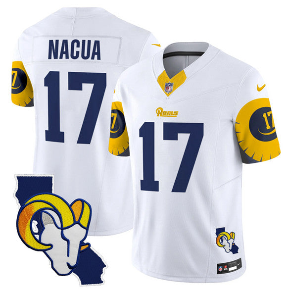 Puka Nacua Los Angeles Rams white jersey