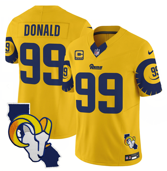 Aaron Donald Los Angeles Rams gold jersey