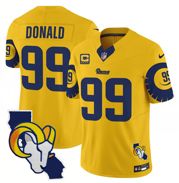Aaron Donald Los Angeles Rams gold jersey