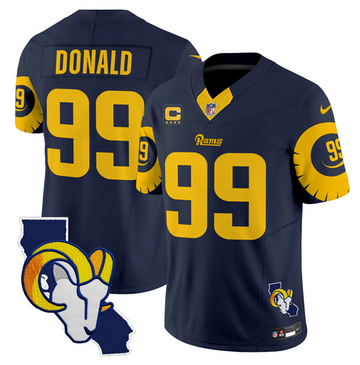 Aaron Donald Los Angeles Rams navy jersey