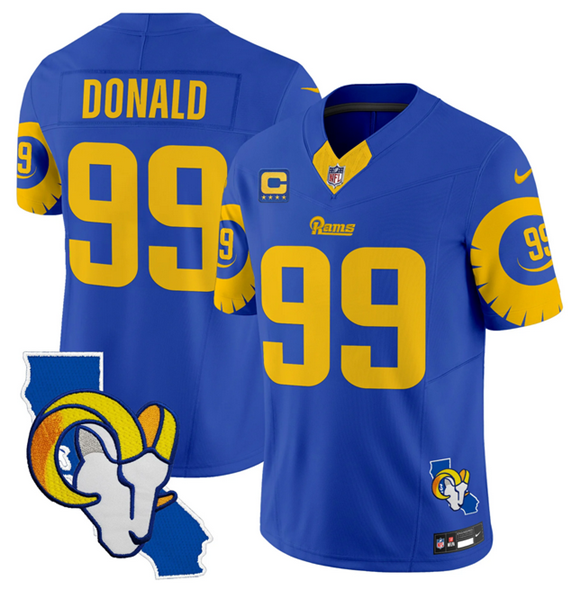 Aaron Donald Los Angeles Rams royal jersey