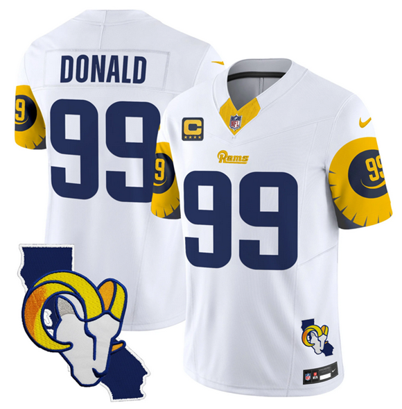 Aaron Donald Los Angeles Rams white jersey
