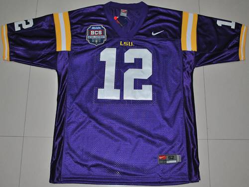 Jarrett Lee LSU Tigers purple jersey