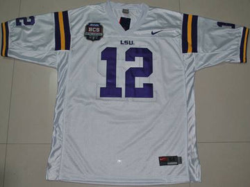 Jarrett Lee LSU Tigers white jersey