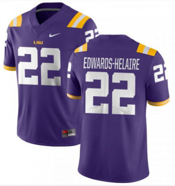 Clyde Edwards-Helaire LSU Tigers purple jersey